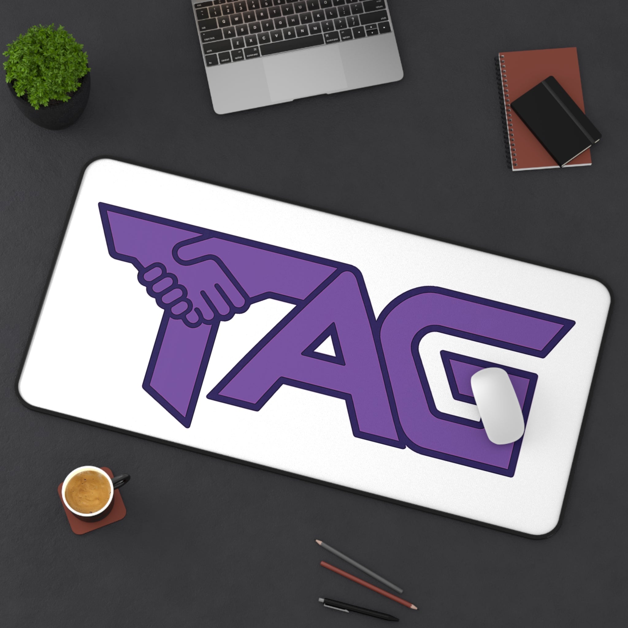TAG Logo Desk Mat — Purple Handshake Gaming/Work Mousepad