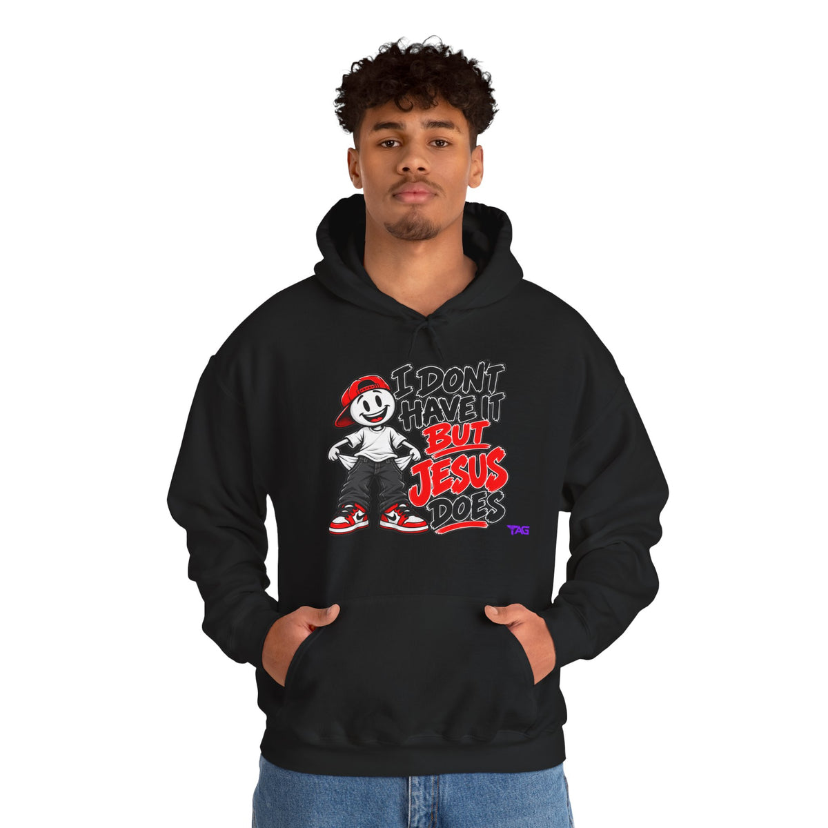 "I Don’t Have It But Jesus Does" Graphic Pullover