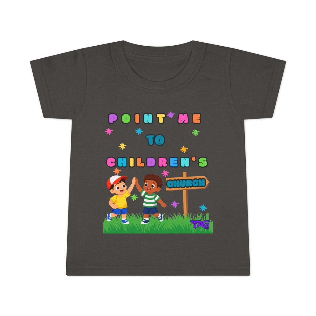 Toddler T-Shirt - "Point Me to Children's Church" Cute Kids Ministry Tee