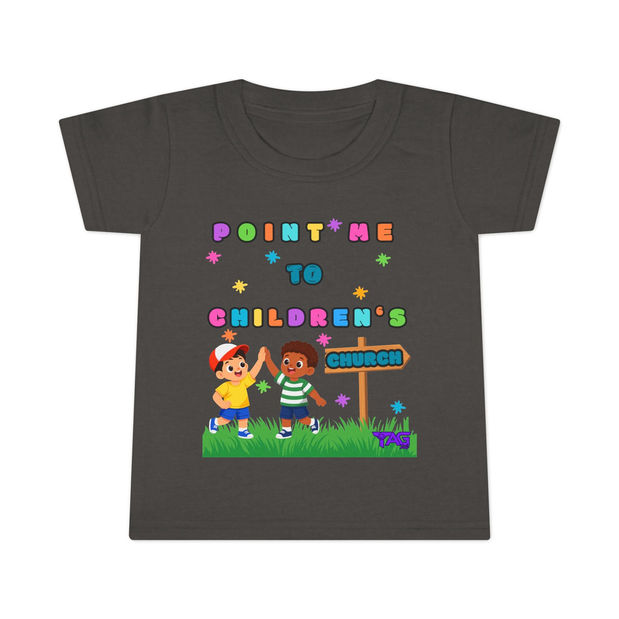 Toddler T-Shirt - "Point Me to Children's Church" Cute Kids Ministry Tee