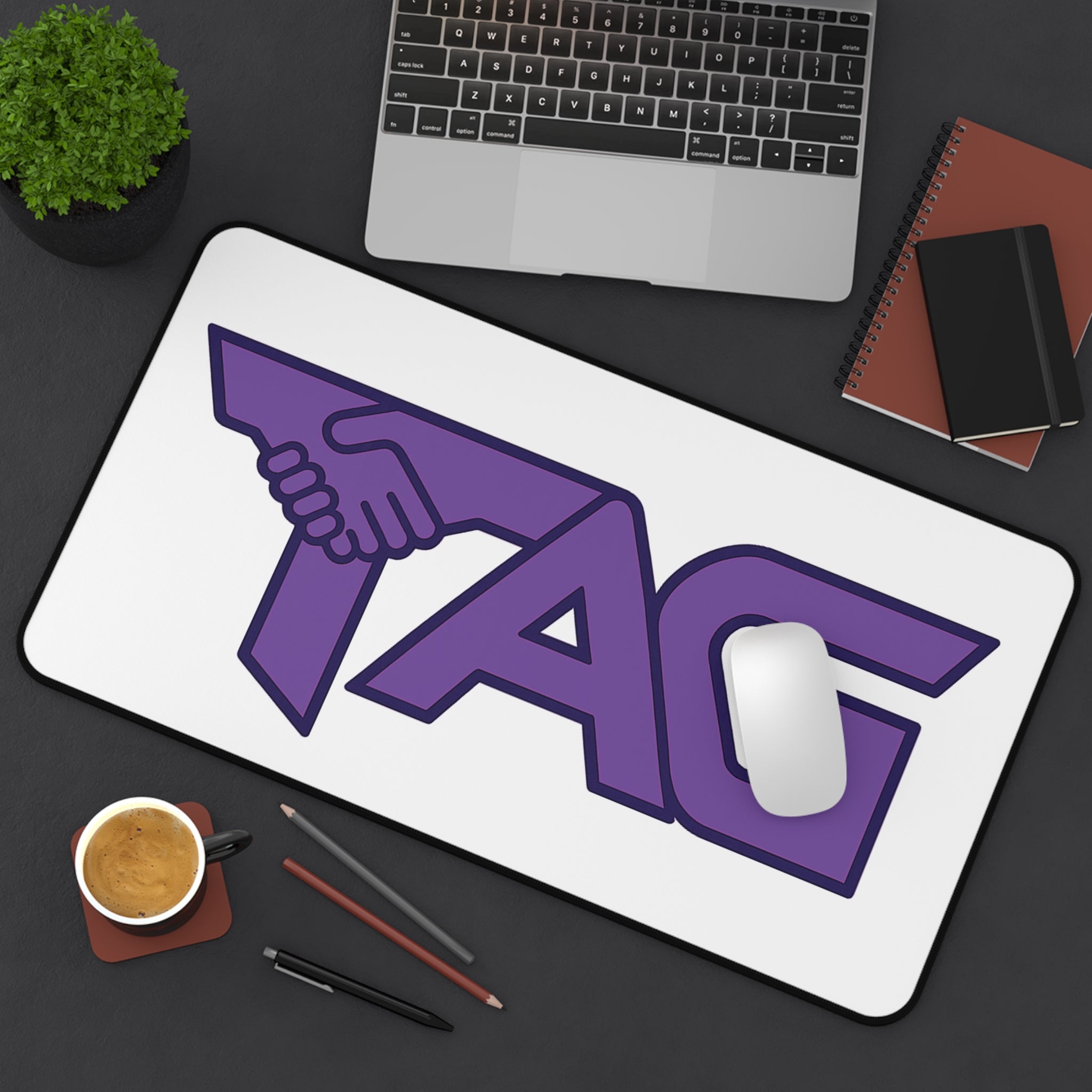 TAG Logo Desk Mat — Purple Handshake Gaming/Work Mousepad