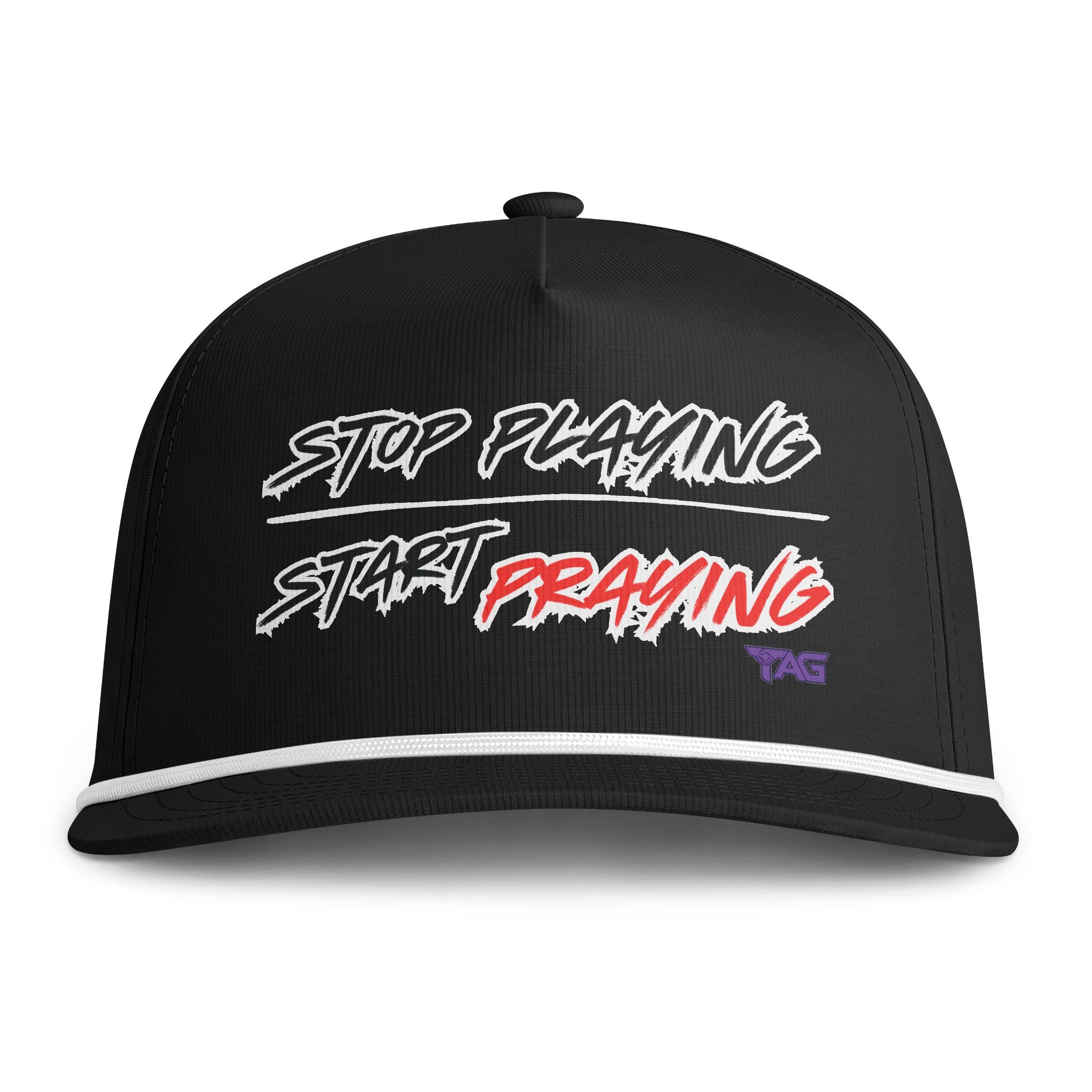 Stop Playing Start Praying Rope-Trim Snapback