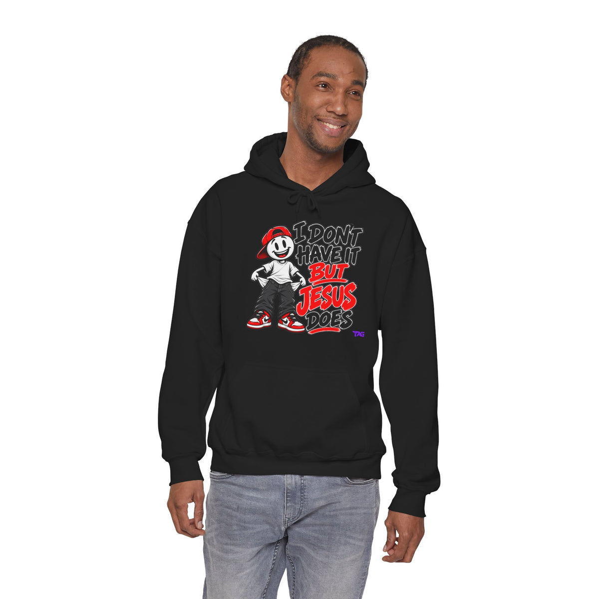 "I Don’t Have It But Jesus Does" Graphic Pullover