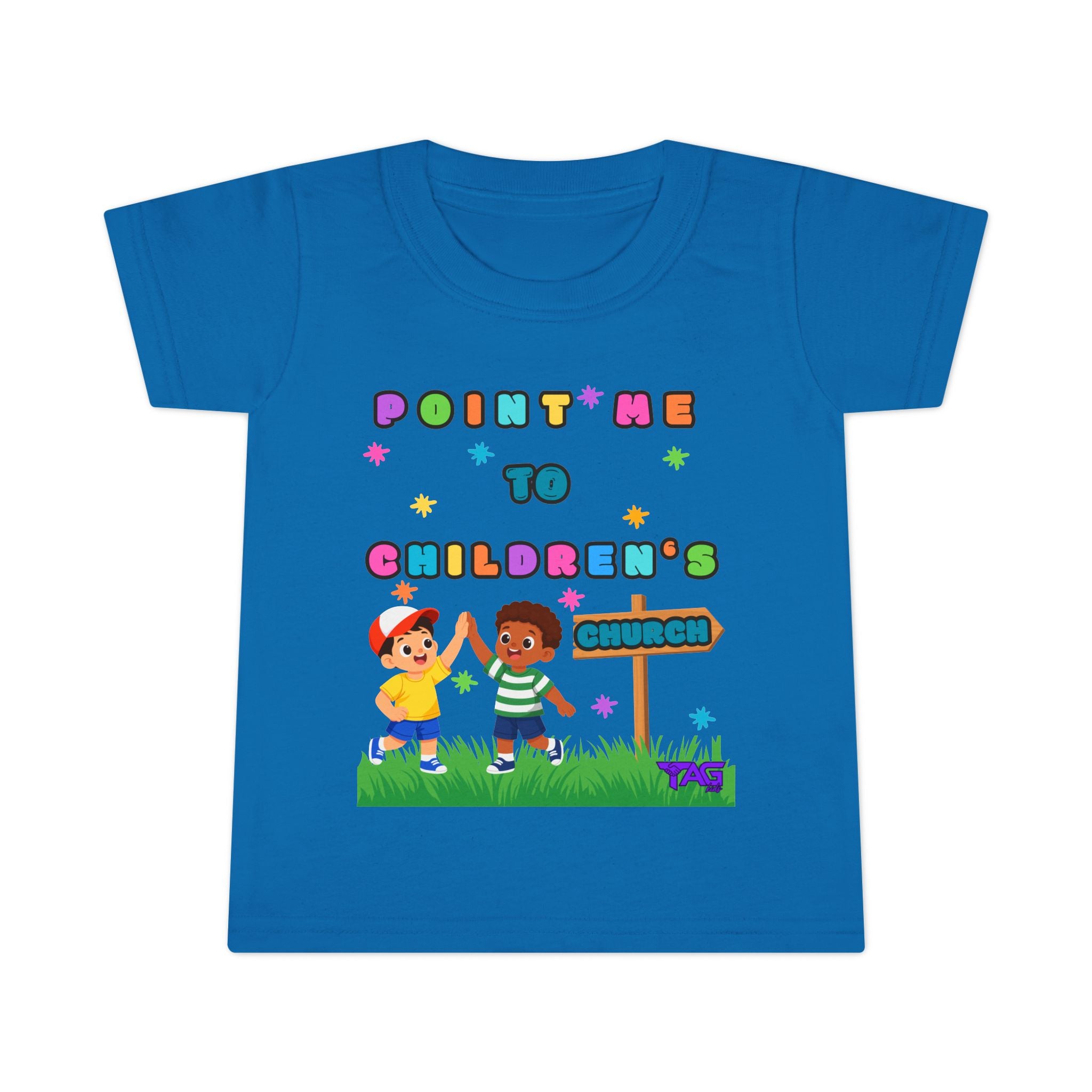 Toddler T-Shirt - "Point Me to Children's Church" Cute Kids Ministry Tee