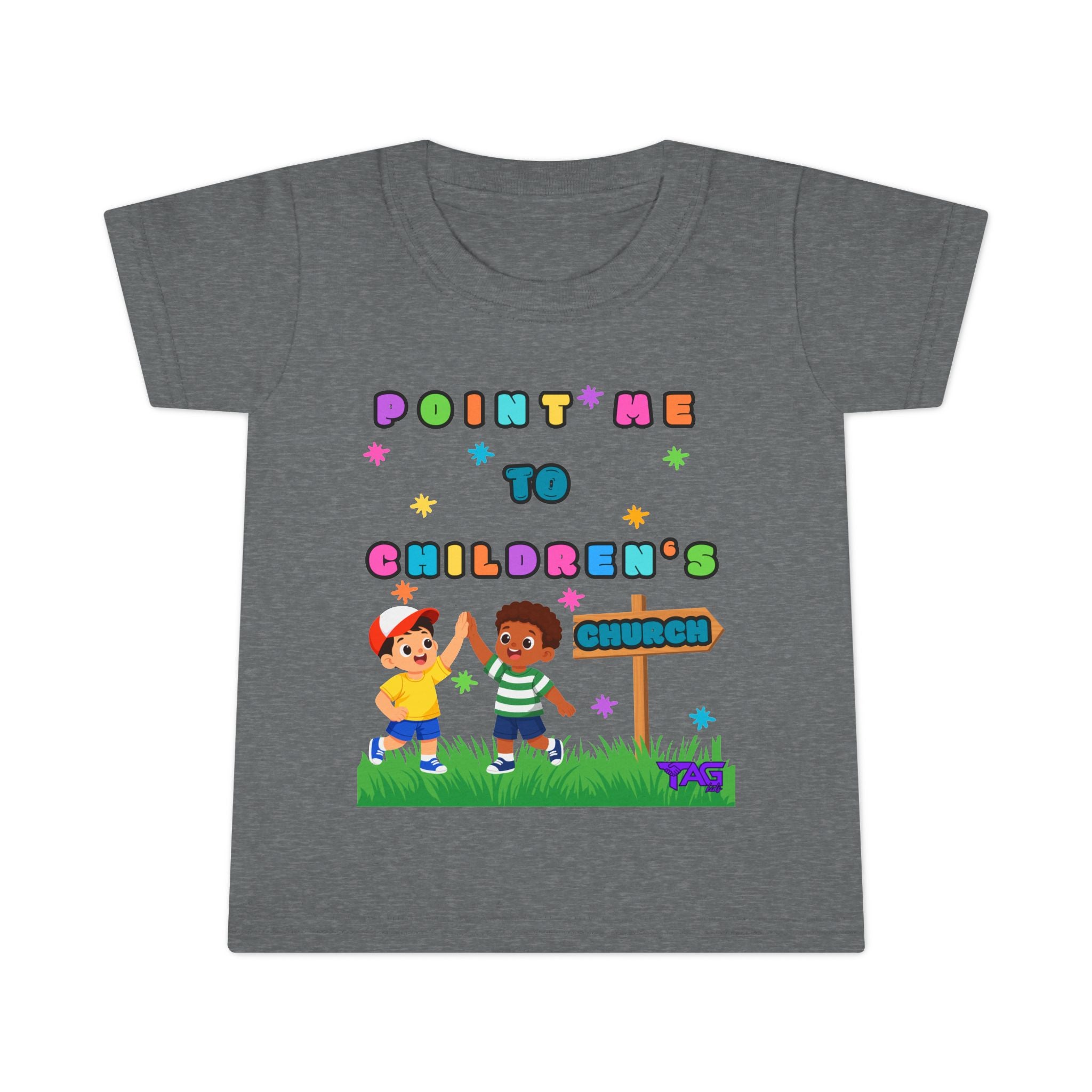 Toddler T-Shirt - "Point Me to Children's Church" Cute Kids Ministry Tee