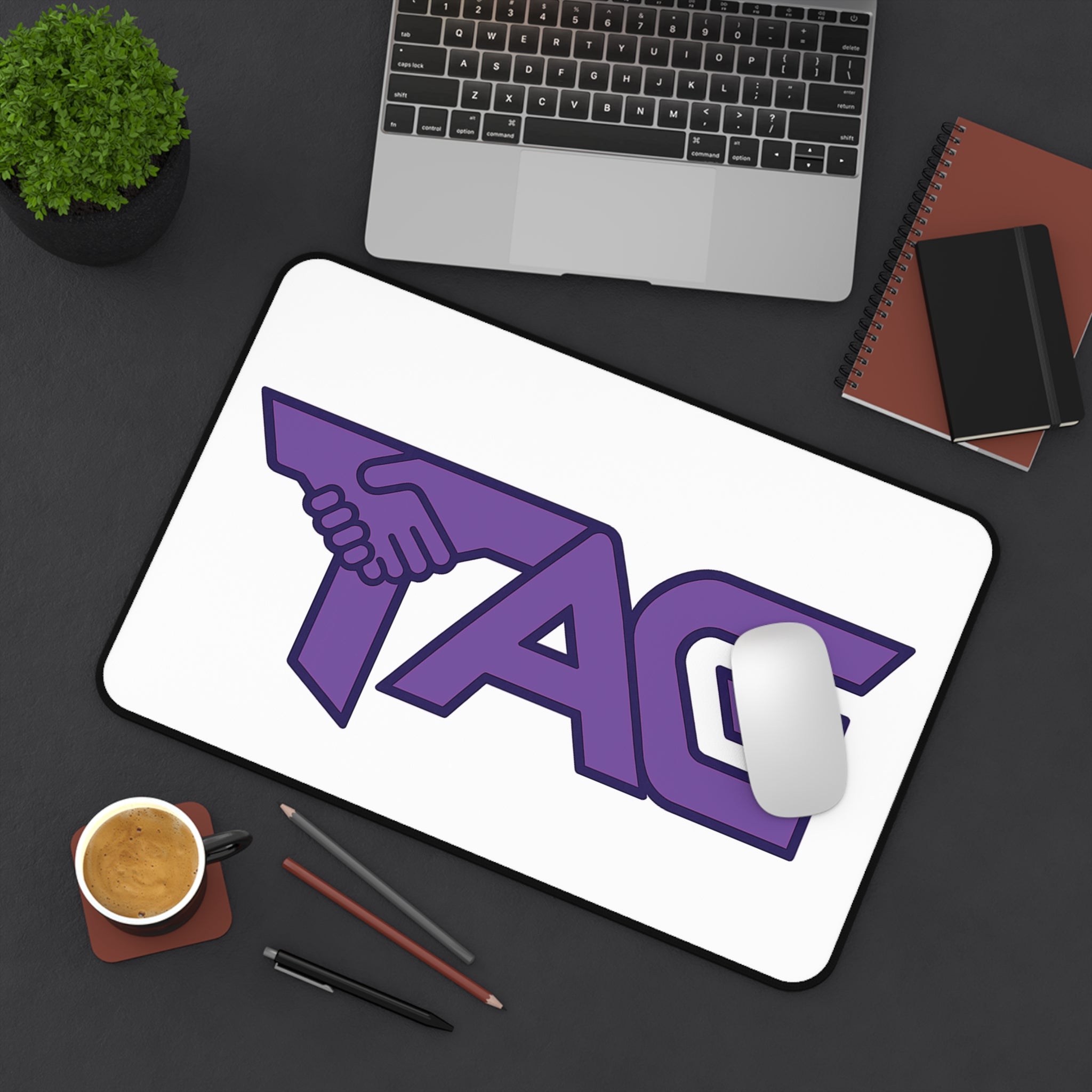 TAG Logo Desk Mat — Purple Handshake Gaming/Work Mousepad