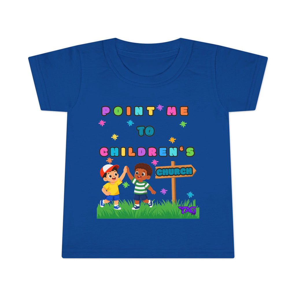 Toddler T-Shirt - "Point Me to Children's Church" Cute Kids Ministry Tee