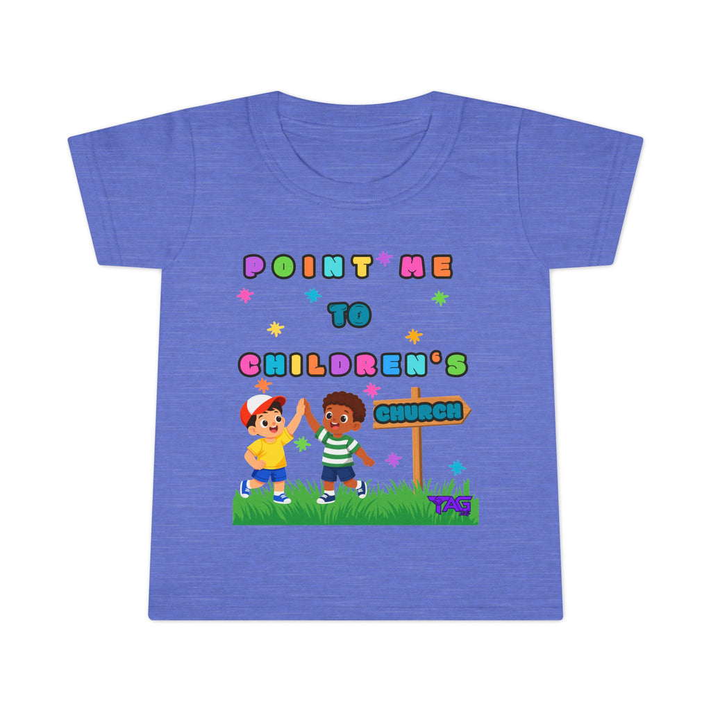 Toddler T-Shirt - "Point Me to Children's Church" Cute Kids Ministry Tee