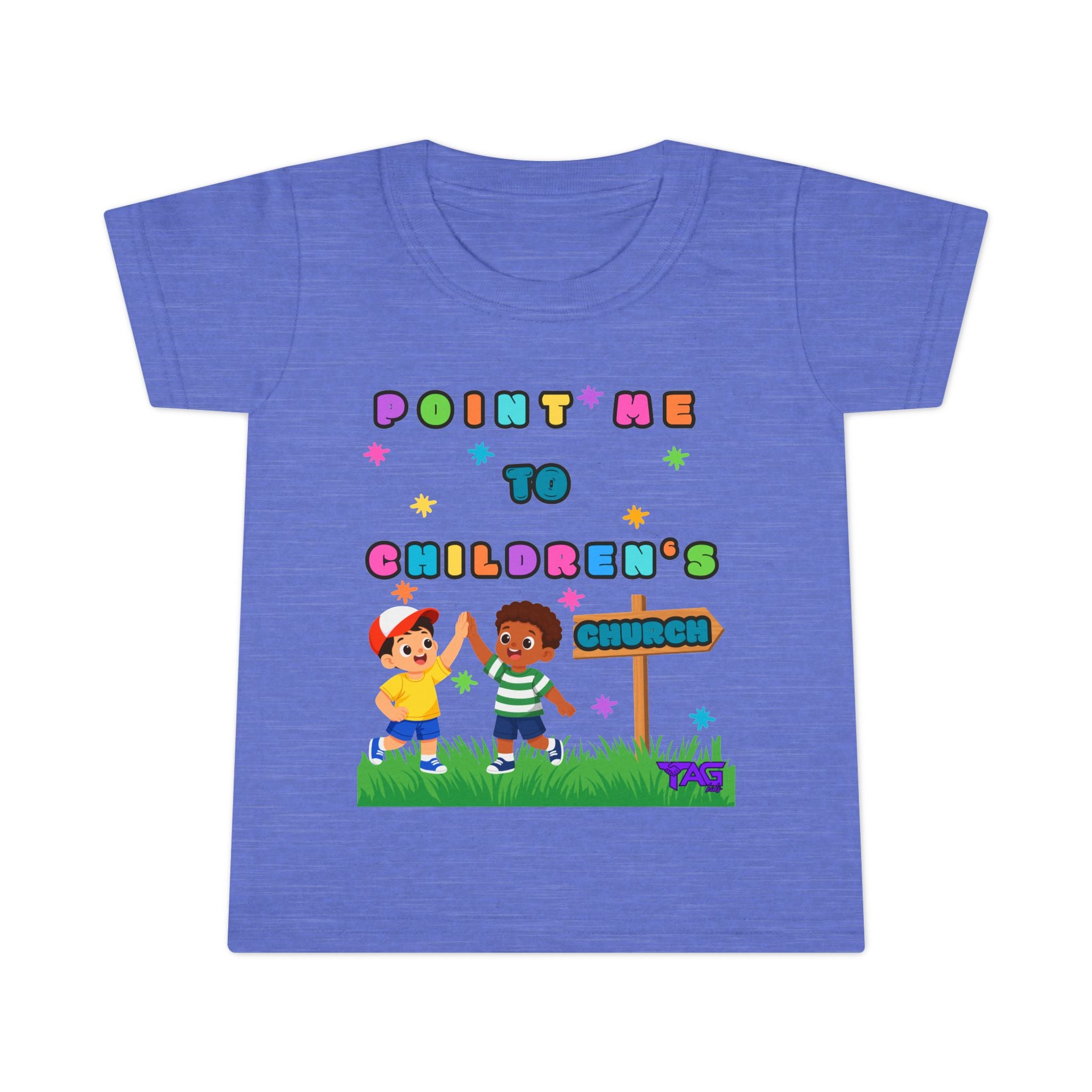 Toddler T-Shirt - "Point Me to Children's Church" Cute Kids Ministry Tee